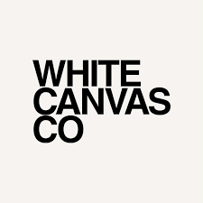 Logo van White Canvas Co op een lichte achtergrond.