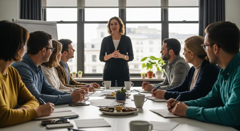 leiderschapstraining kantoorsetting teamwork